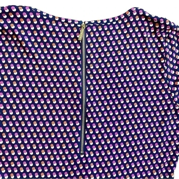 Michael Kors Medium Navy Blue Pink Circle Print Skater Dress - Picture 3 of 12